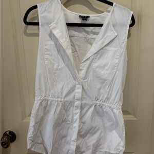 Theory White Sleeveless Blouse